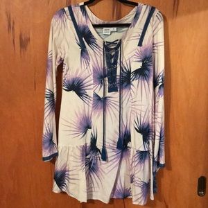 Flattering front lace up dress. Floral